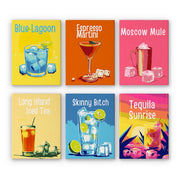 6 Mini Paintings - Bright Cocktail Bliss
