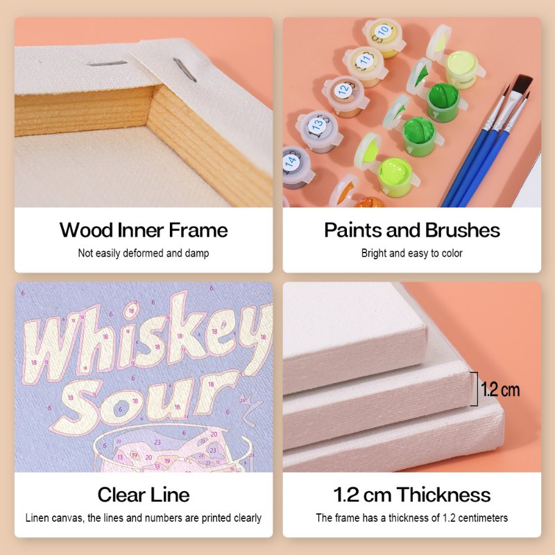 6 Mini Paintings - Summer Sip Collection