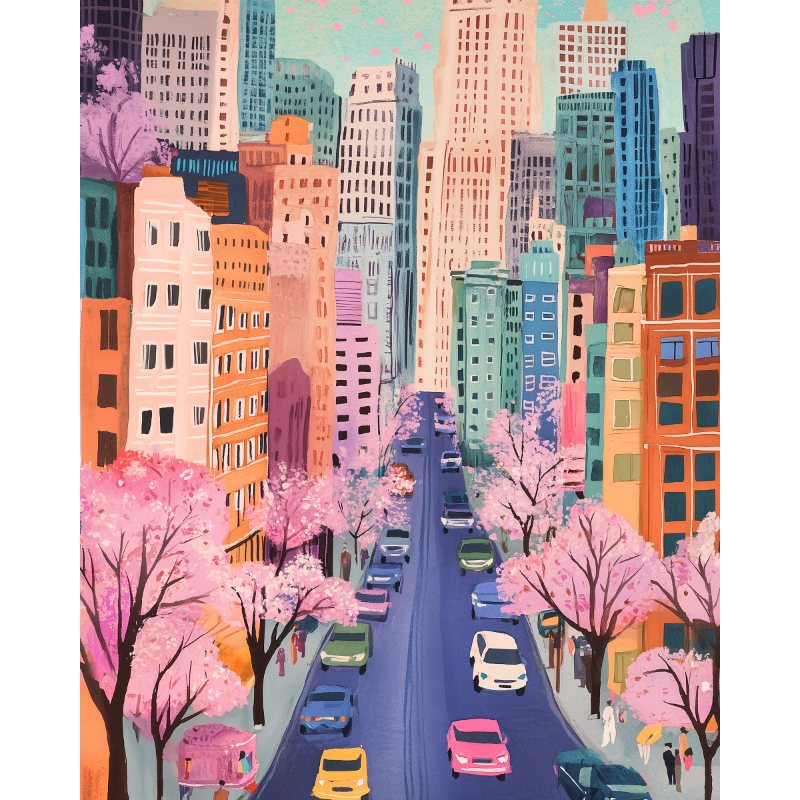 Bright New York Skyline