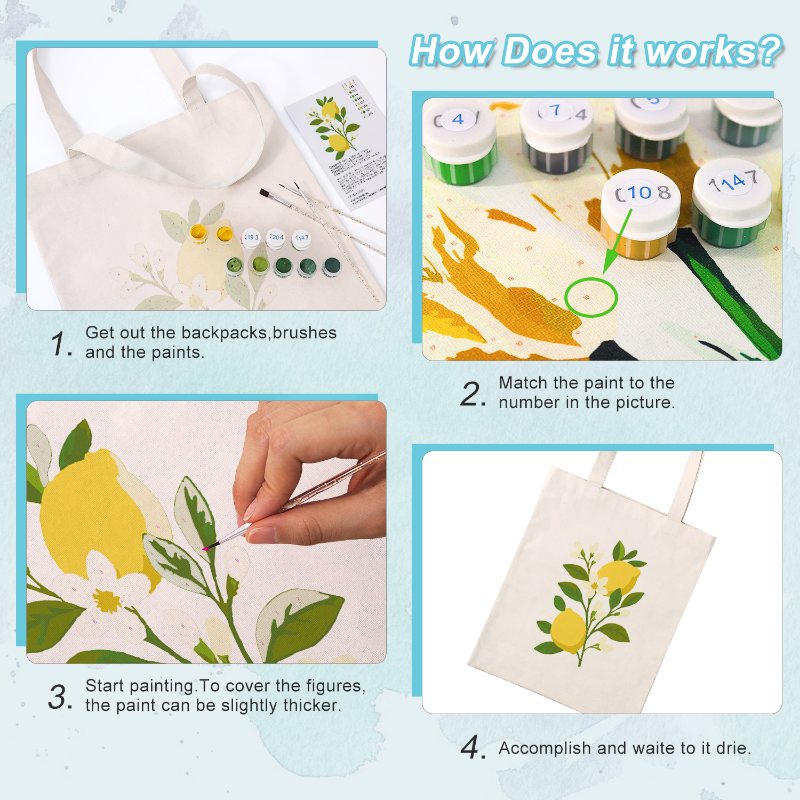 Lemon Plant Paint Tote