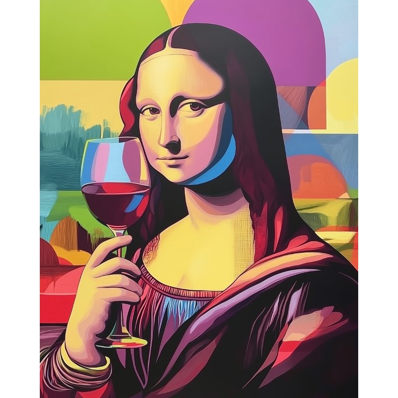 Mona Lisa Sipping Wine