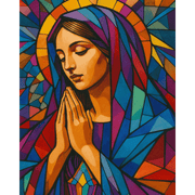 Stained Glass Mary: Sacred Scene
