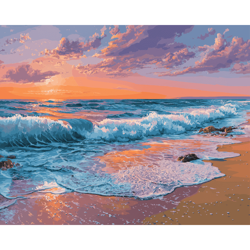Soft Pink Sunset over the Shore