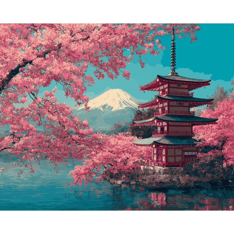 Cherry Blossoms over Fuji