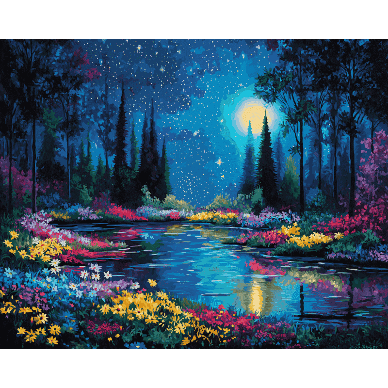 Stars Over the Tranquil Garden