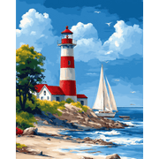 Seaside Lighthouse & Sailing Joy