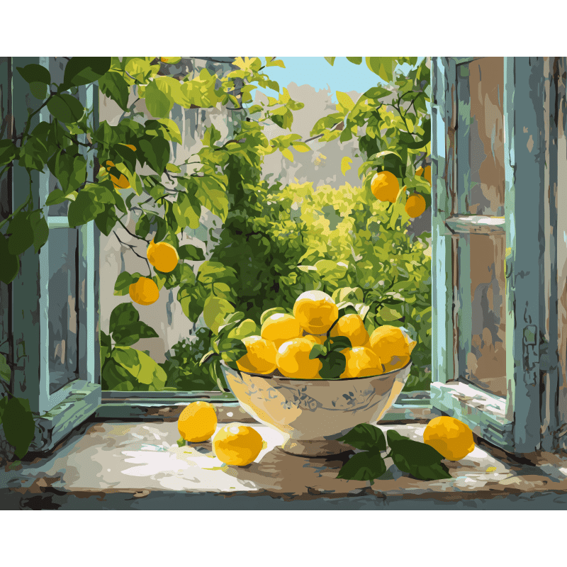 Lemon Vase & Window View