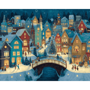Charming Winter Village Scene