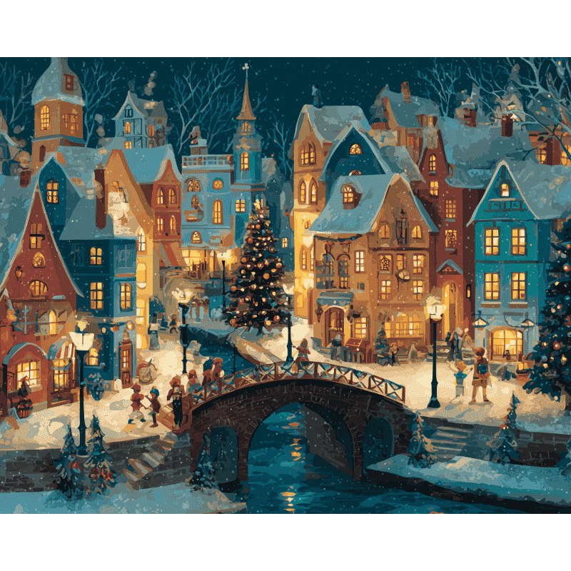Enchanted Village Scene