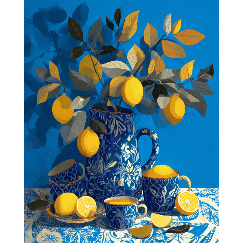 Citrus Bliss Porcelain Scene