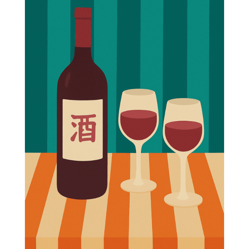 Elegant Asian Wine Bottles