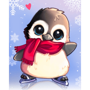 Ice Skating Penguin Fun