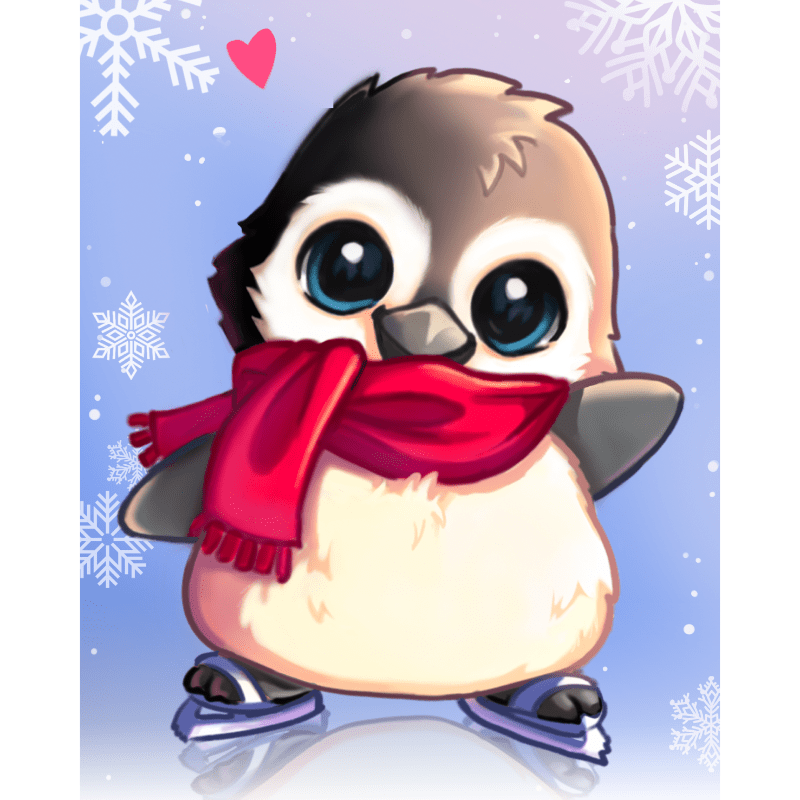 Ice Skating Penguin Fun