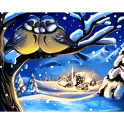 Serene Winter Village Scene