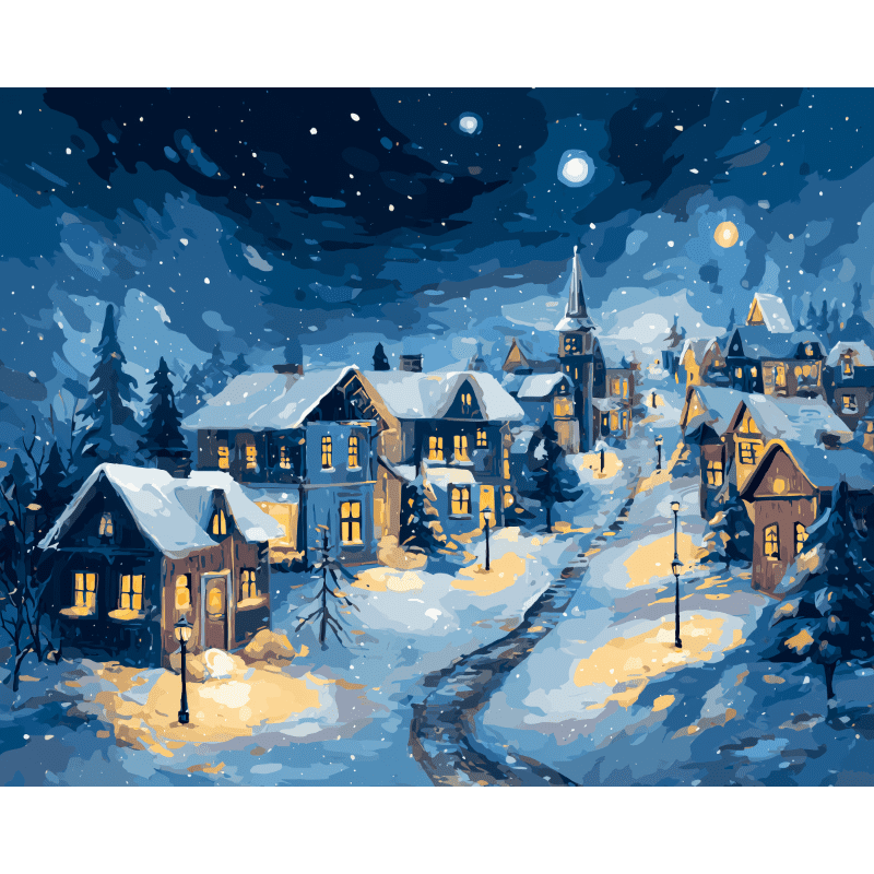 Starry Winter Village