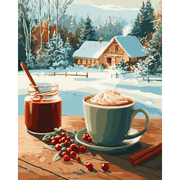 Winter Cabin Cozy Scene