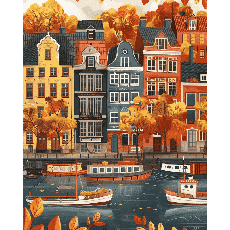 Nordic Autumn River Scene