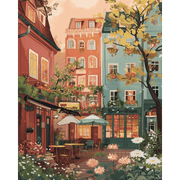 Springtime Urban Garden Scene
