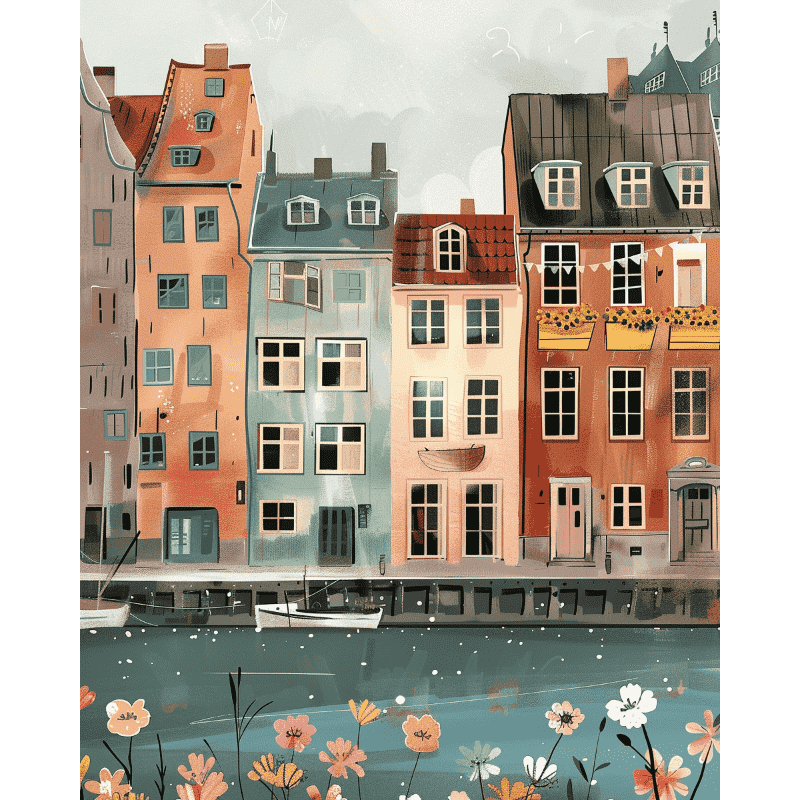 Copenhagen Serenity: Canal Scene