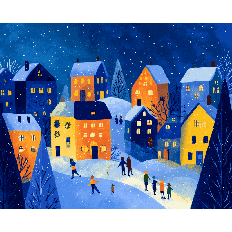 Twilight Village: Winter Lights Scene