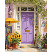 Purple Sunlit Door | Paint by Number