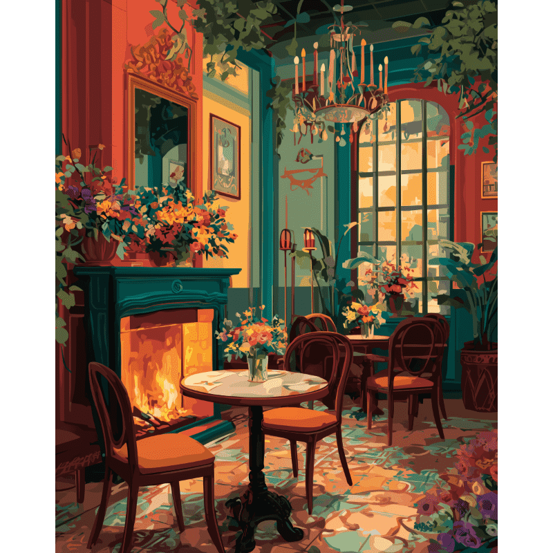 Elegant Art Deco Lounge | Paint by Number