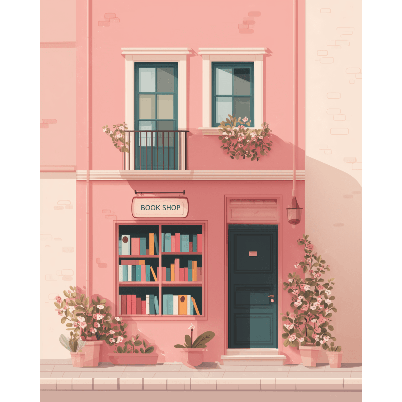 Pink Bookshop Dream | Paint by Number