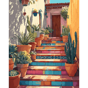Stairway to Colorful Mexico | Paint by Number