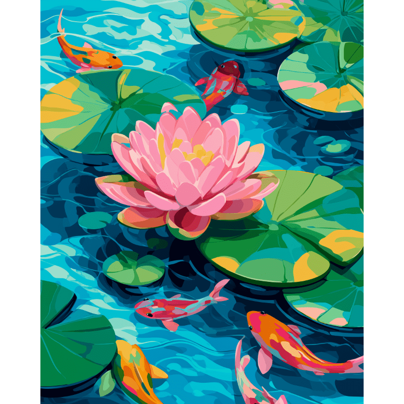 Underwater Lotus & Koi