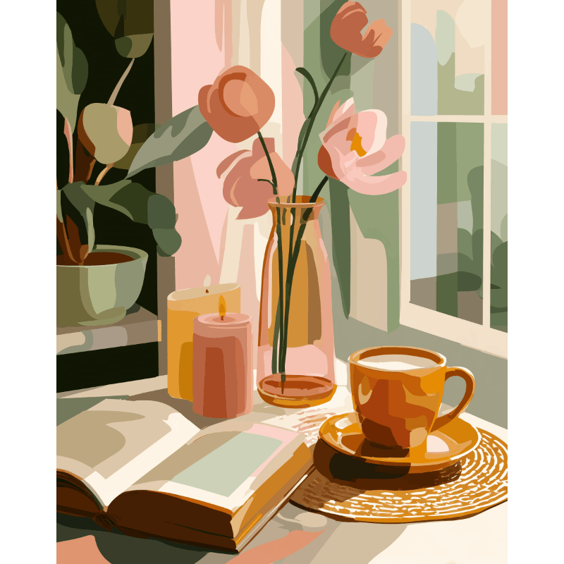 Cozy Window Scene | Paint by Number