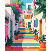 Colorful Castle Stairs