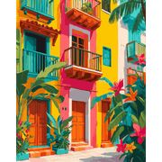 Tropical Cityscapes in Bright Hues