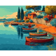 Mediterranean Village Scene