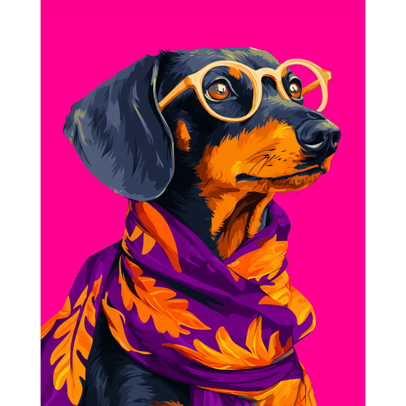 Stylish Dachshund in Glasses