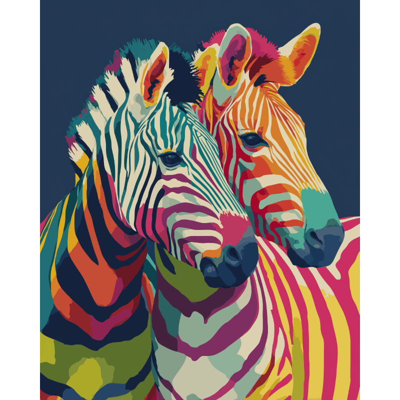 Colorful Zebras in Harmony