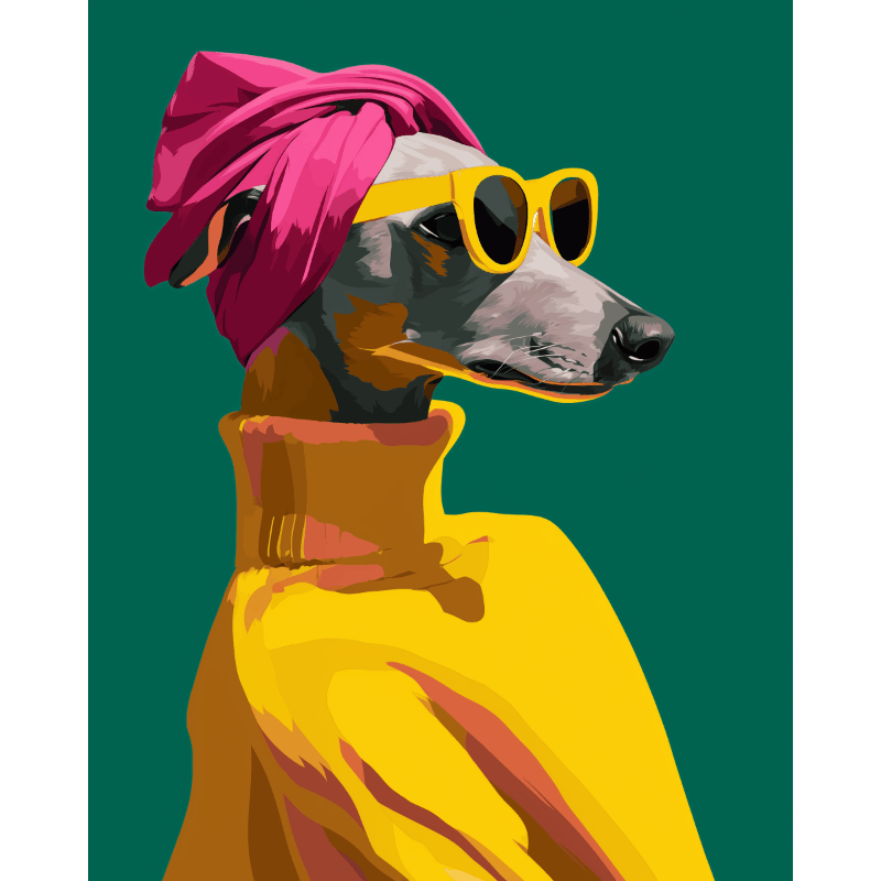 Chic Greyhound Portrait