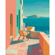 Sunlit Mediterranean Patio Scene
