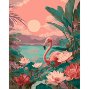 Sunset Flamingo Serenade