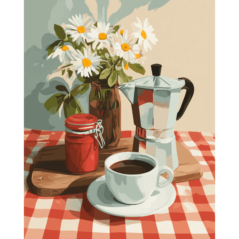 Morning Coffee & Blooms | Paint by Number