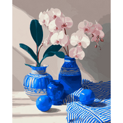 Elegant Orchid & Porcelain Vase
