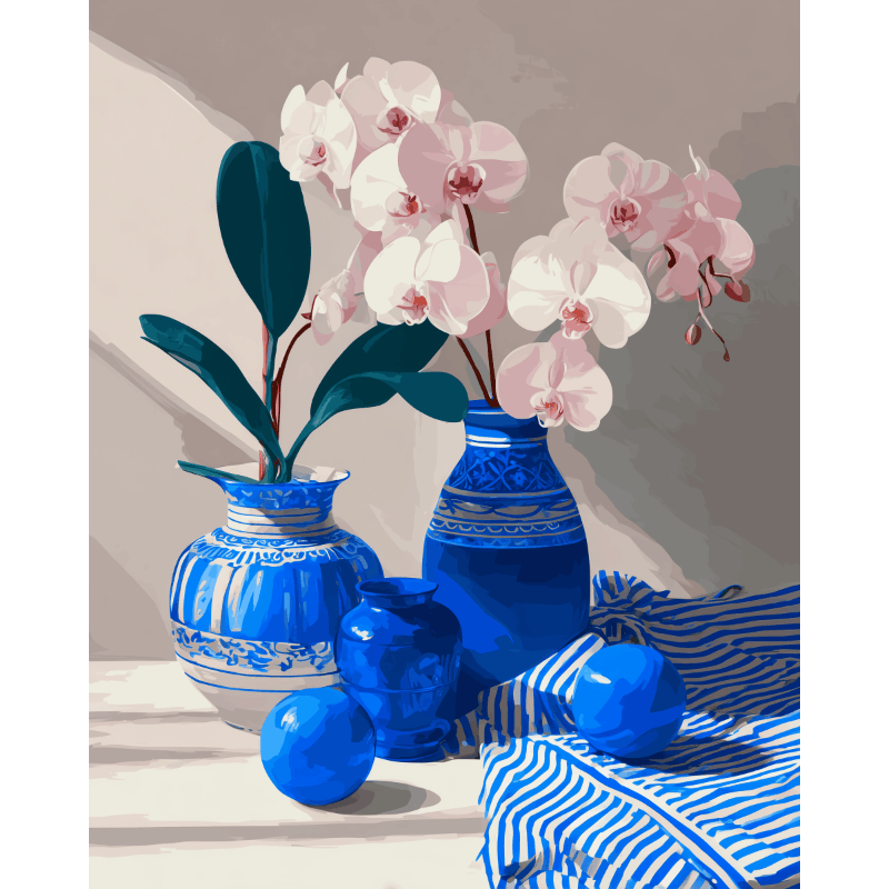 Elegant Orchid & Porcelain Vase