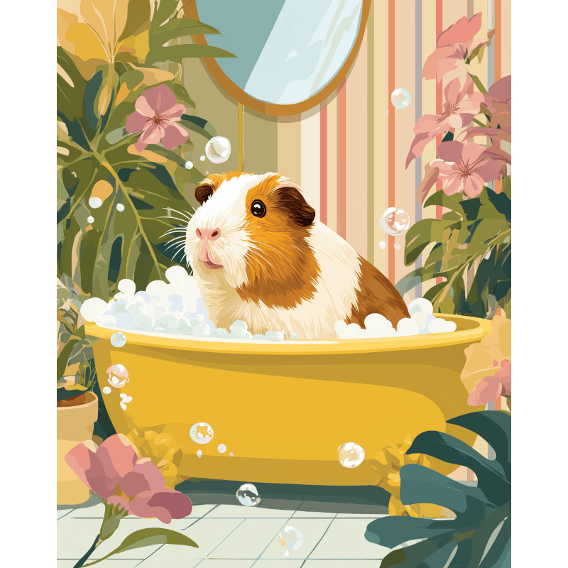 Bubbly Pet Bath Time | Paint by Number