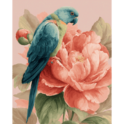 Peony Perch: Birds Among Blossoms