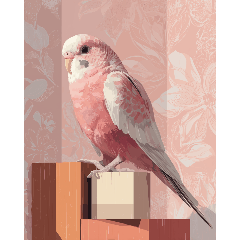 Pink Parrot Delight | Paint by Number