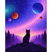 Night Forest Cat | Paint by Number