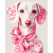 Pink Delft Dachshund | Paint by Number