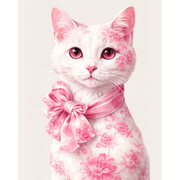Pink Delft Cat | Paint by Number