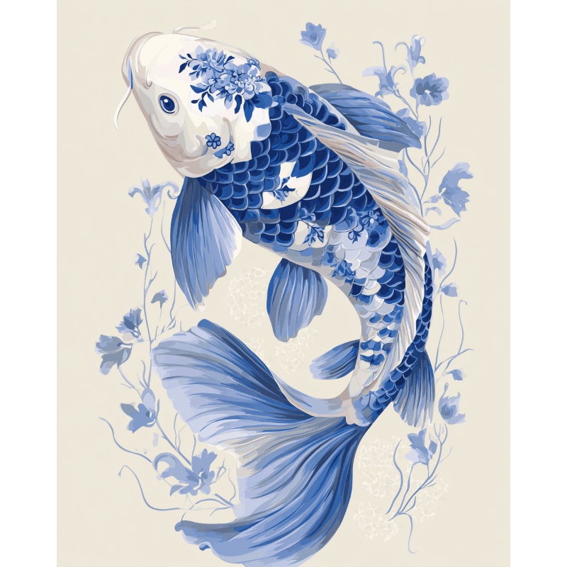 Graceful Koi in Blue