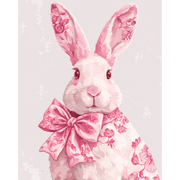 Pink Delft Bunny & Floral Charm