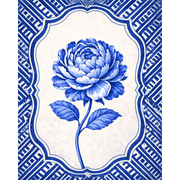 Blue Peony Porcelain | Paint by Number